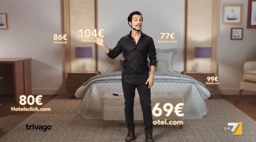Modello Trivago pubblicità hotel a miglior prezzo con Foto - Testimonial Spot Pubblicitario 2017