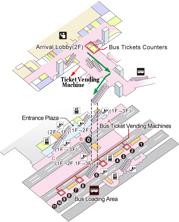 Japan Backpackers Express BUS STOP at Haneda Airport International