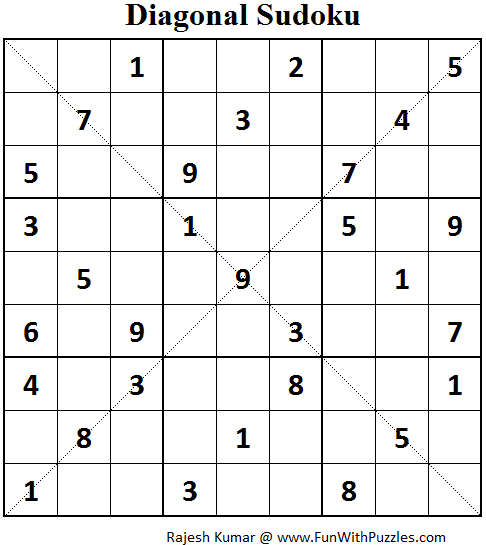 Diagonal Sudoku (Fun With Sudoku #62)