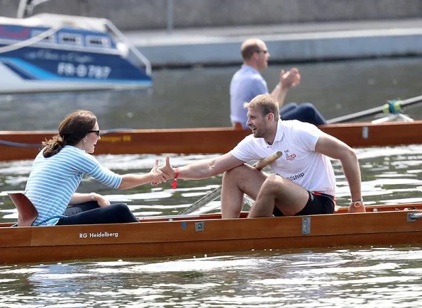Duchess Catherine of Cambridge participated in a rowing race between the twinned town of Cambridge and Heidelberg and against Prince William, Duke of Cambridge