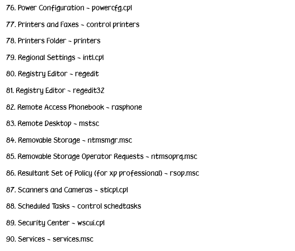 Important RUN Commands For Windows | My Tricks