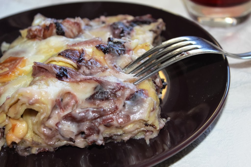 Lasagne al radicchio e speck e luci di Natale Curry & Caramello