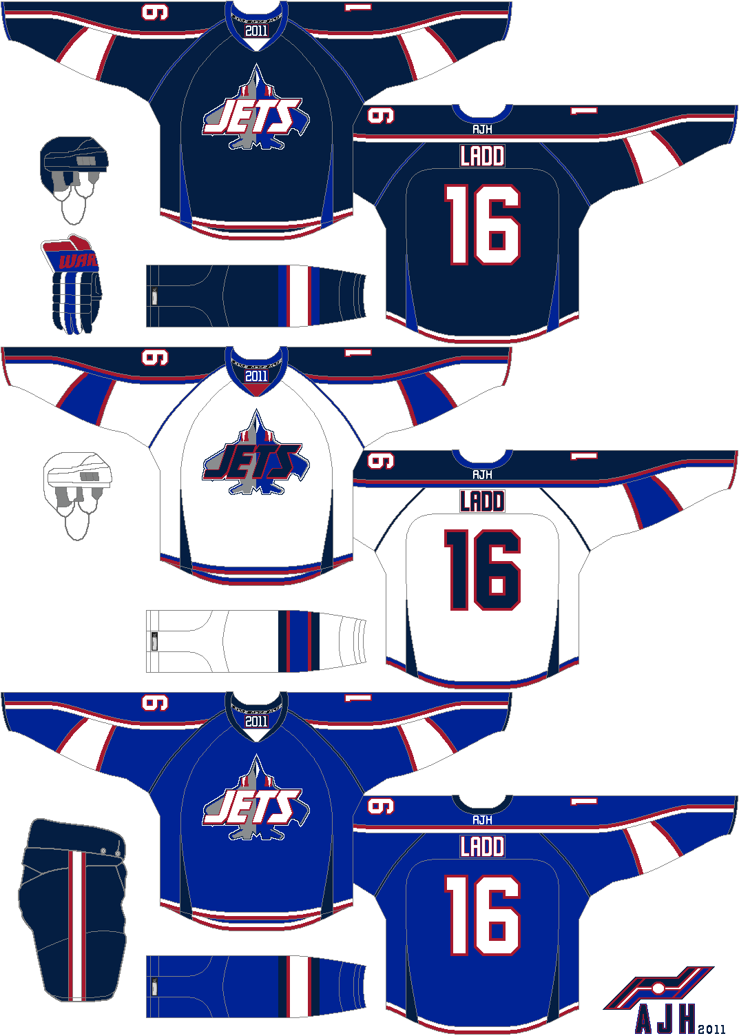 AJH Hockey Jersey Art Winnipeg Jets Concept
