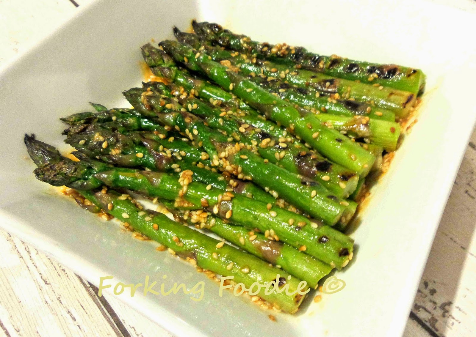 Forking Foodie SesameMiso Asparagus or Green Beans (...or Broccoli?)