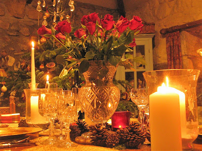 Vase set for Christmas table