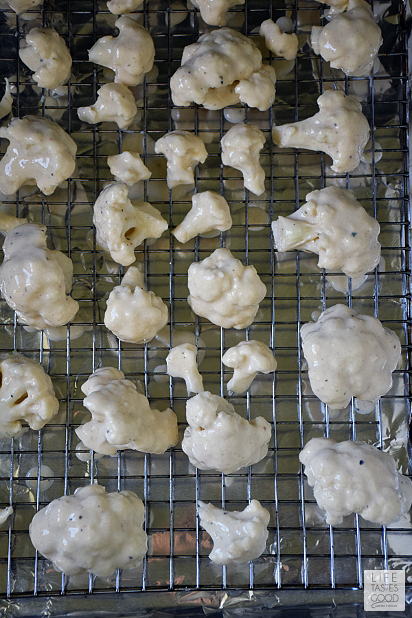 Baked Buffalo Cauliflower Bites | by Life Tastes Good #LTGrecipes
