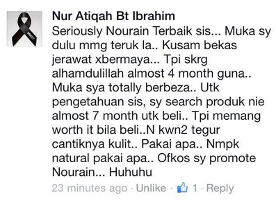 Testimoni Nour Ain Skincare