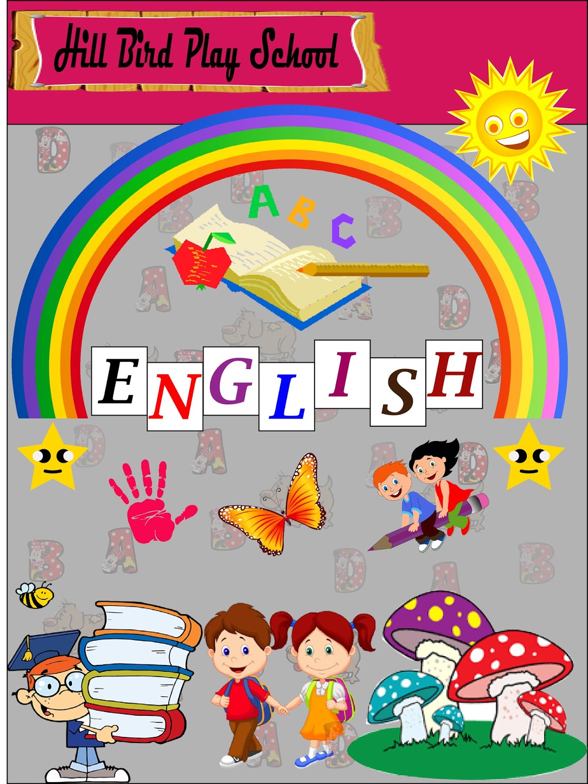 english cover page for holiday homework