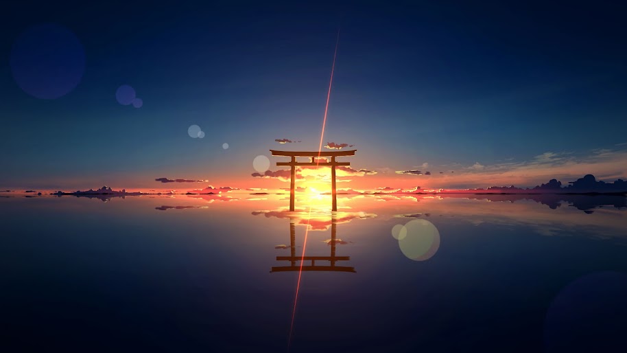 Torii, Shrine Gate, Scenery, Sunset, Horizon, 4K, #132 Wallpaper