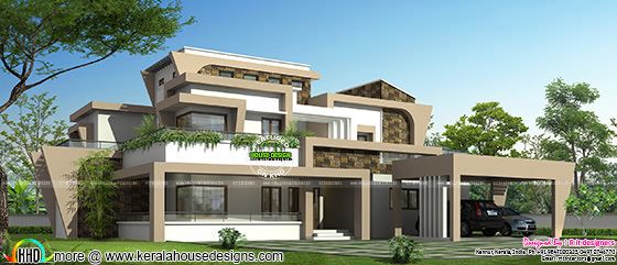 Unique modern home design in Kerala