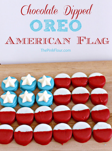American Flag Oreos - a patriotic treat that will be a hit at any 4th of July or Memorial day party!
