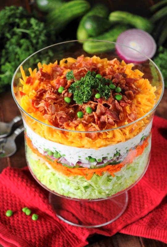 Make Ahead Layered Salad at Weekend Potluck 276 — Mommy's Kitchen