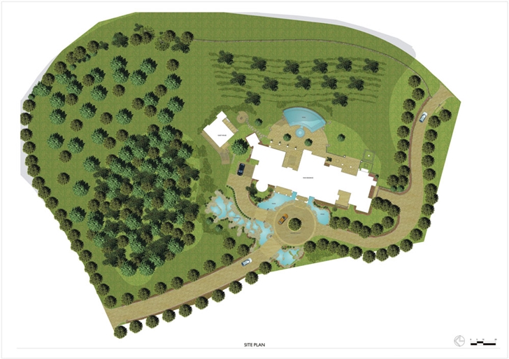 Site plan of Luxury Villa Del Lago