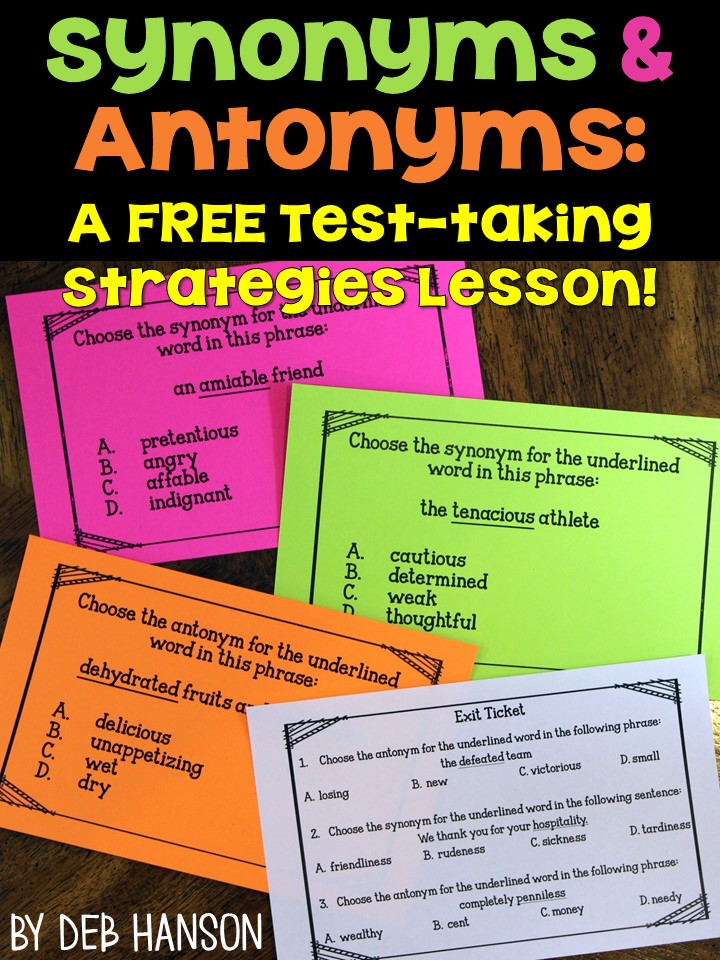 FREE Synonym And Antonym Lesson For Upper Elementary Crafting Connections