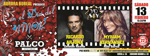 Tributo a Ricardo Arjona & Myriam Hernandez conciertos en lima enamorados 2016