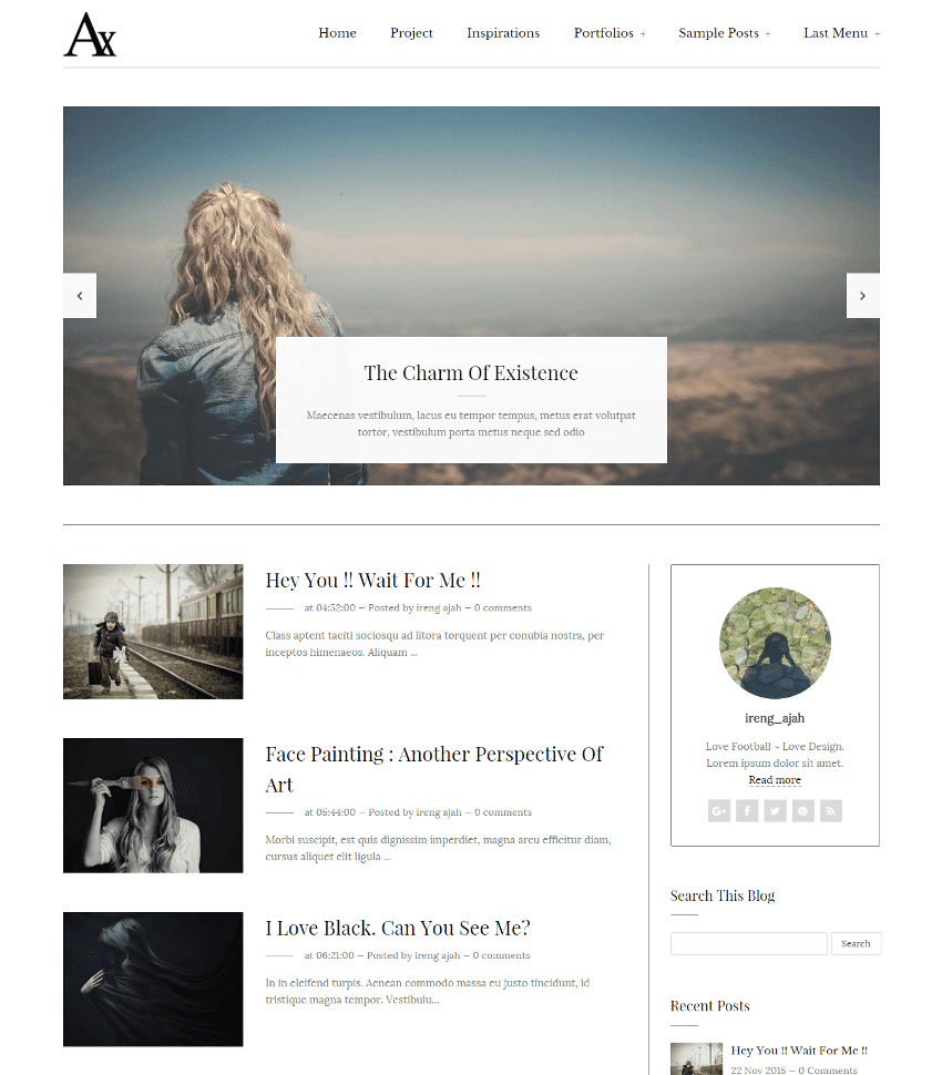 white template responsive blogger template