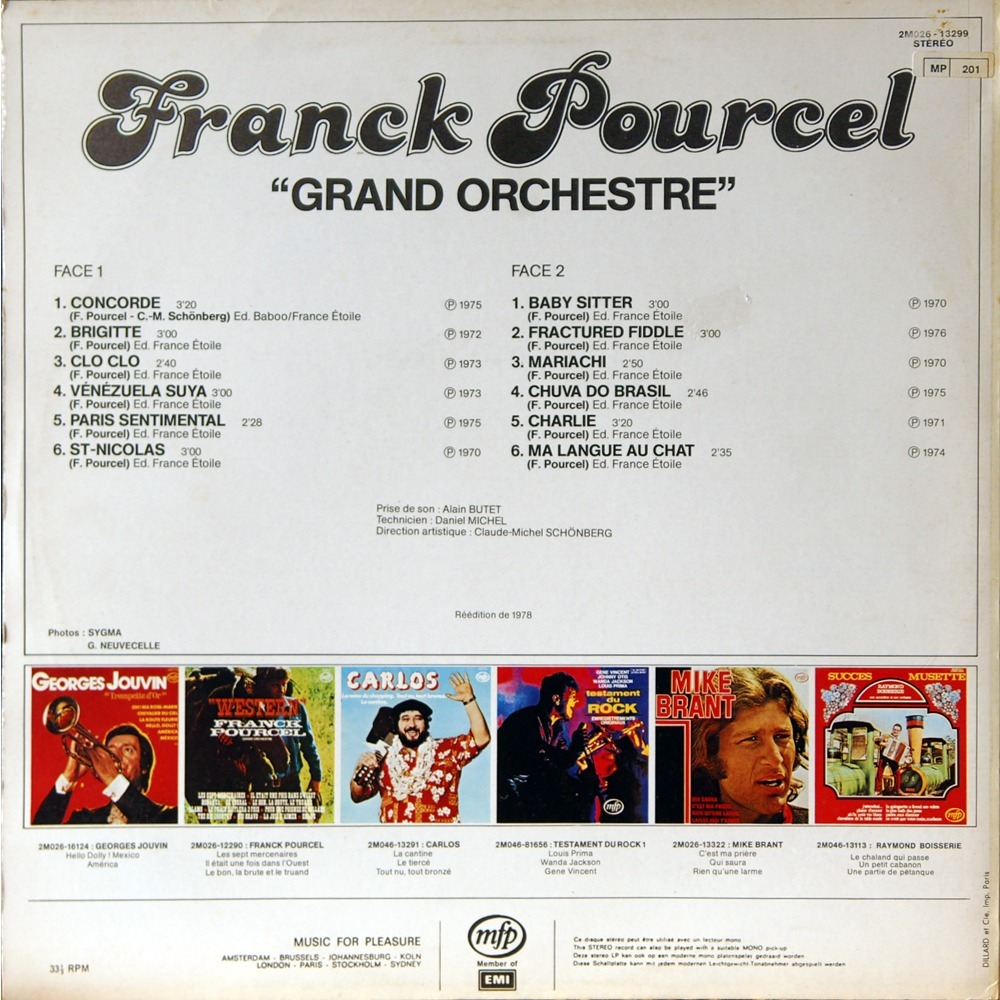 Franck Pourcel Et Son Grand Orchestre Franck Pourcel And His Orchestra Western Franck Pourcel Et Son Grand Orchestre Franck Pourcel And His Orchestra Western