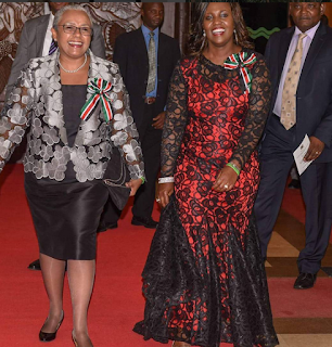 Margaret Kenyatta at a state dinner Margaret Kenyatta at a state dinner