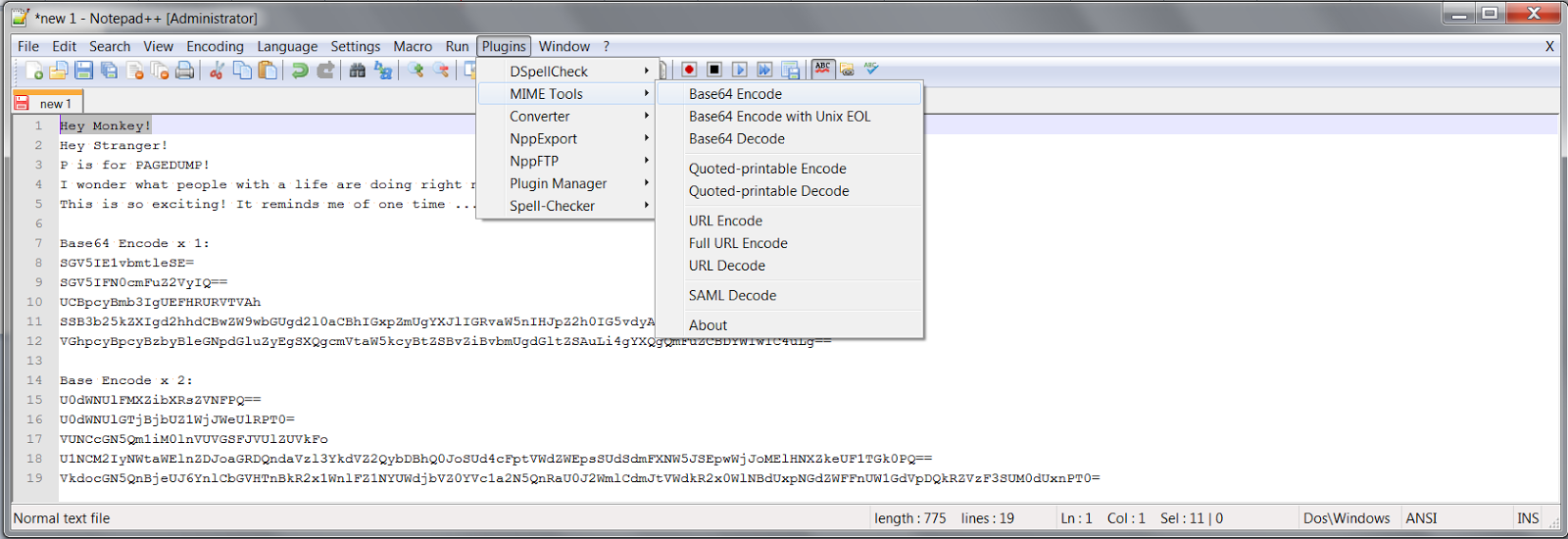 Cheeky4n6Monkey Learning About Digital Forensics How u like Base(64)?