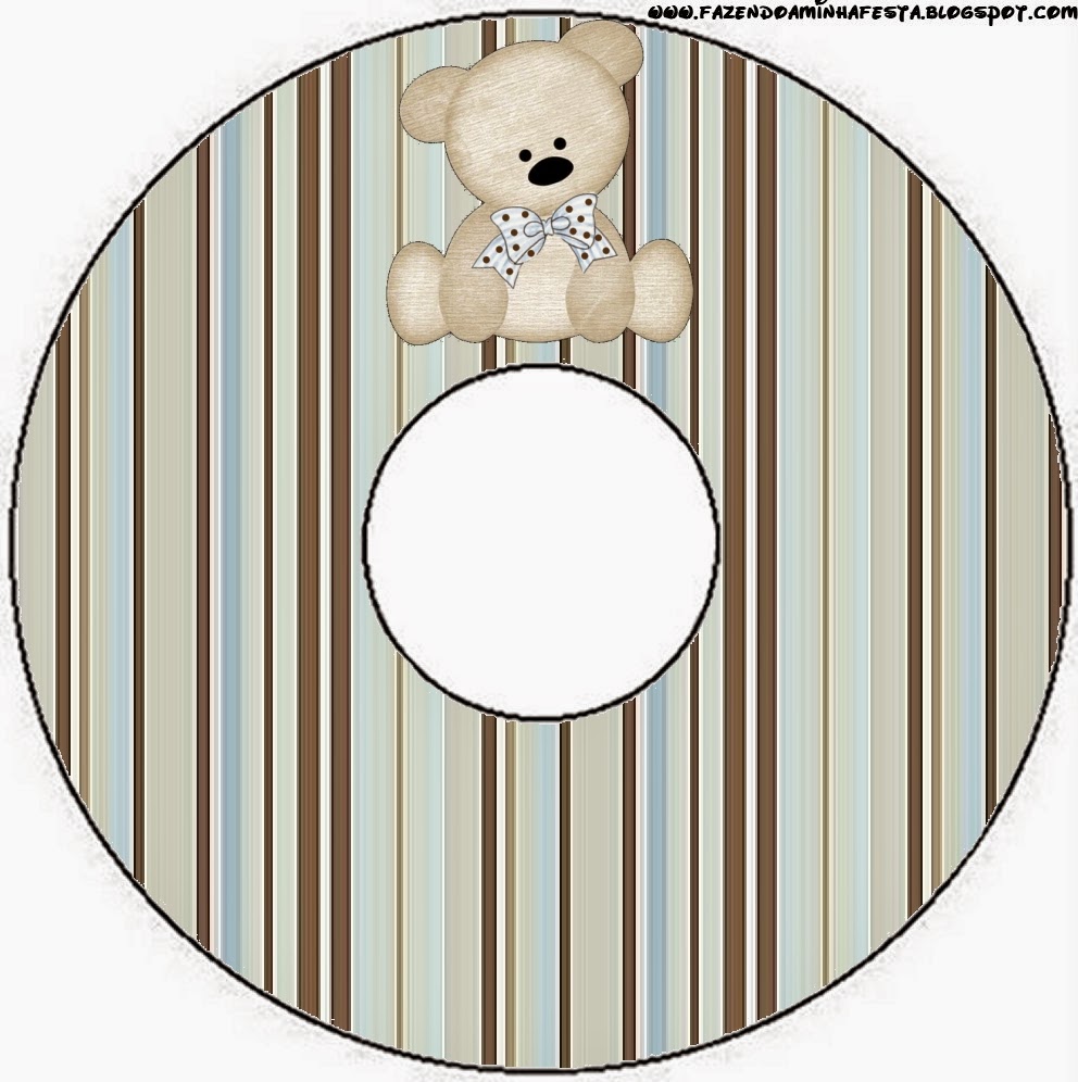 Teddy Bear Family, Free Printable CD Label. 