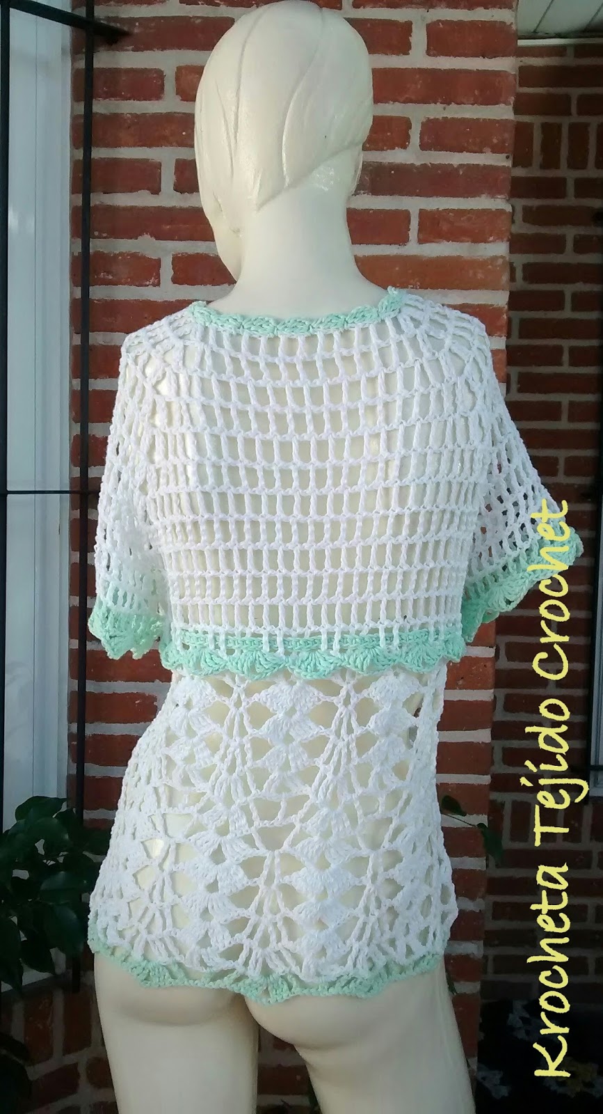 KROCHETA Kimono de crochet algodón