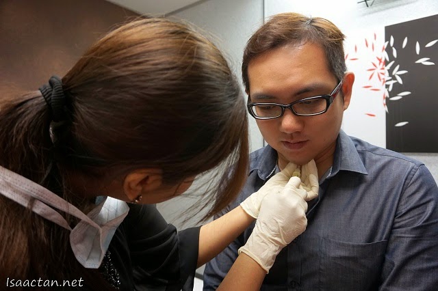 Some fat melting injections were being administered to my 'fatty spots' Some fat melting injections were being administered to my 'fatty spots'