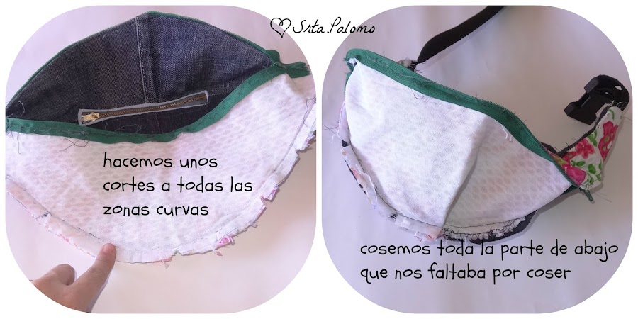 Tutorial riñonera: cosemos la parte de abajo