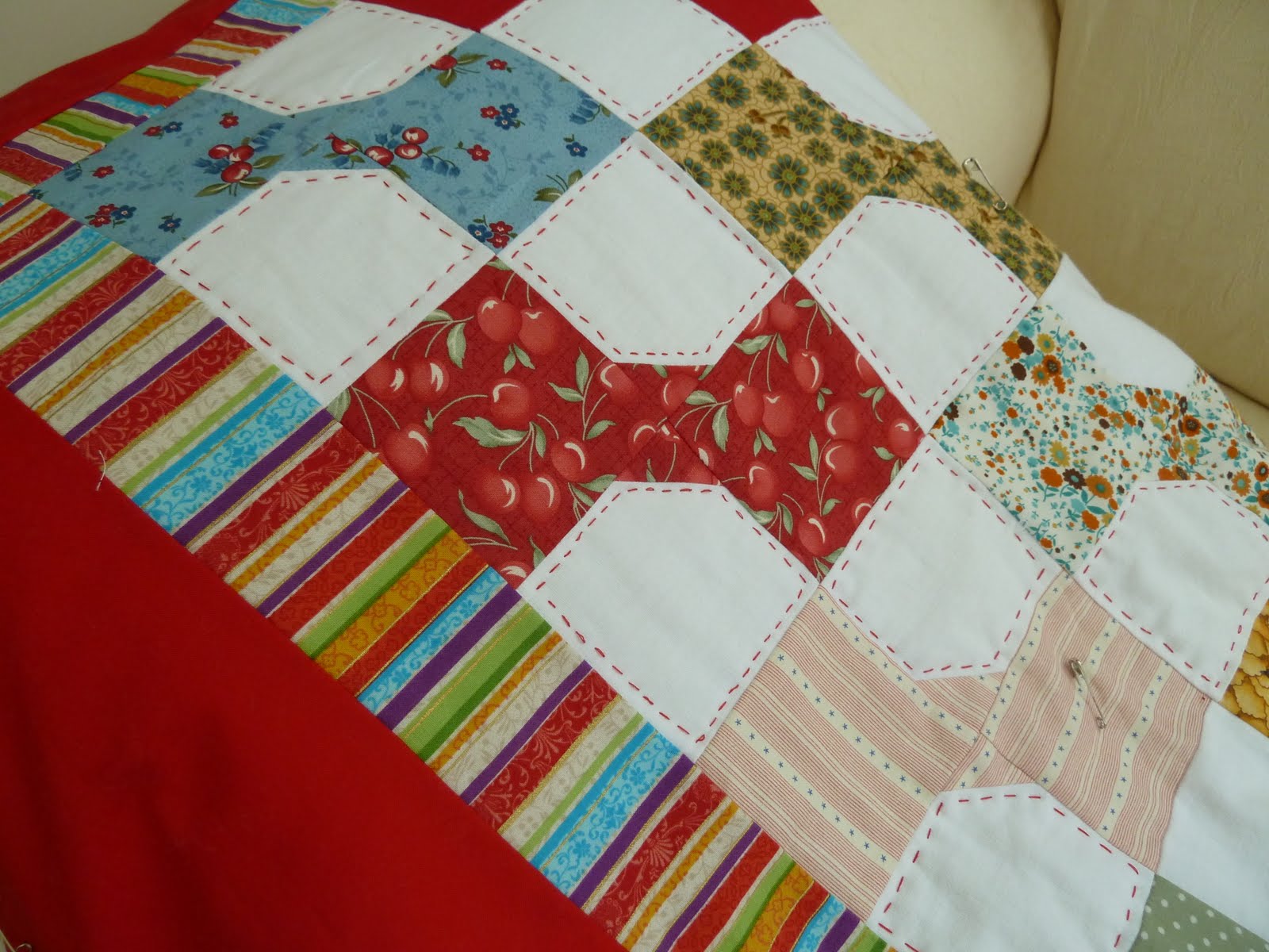 Judi knits and sews bow tie scrap quilt 5