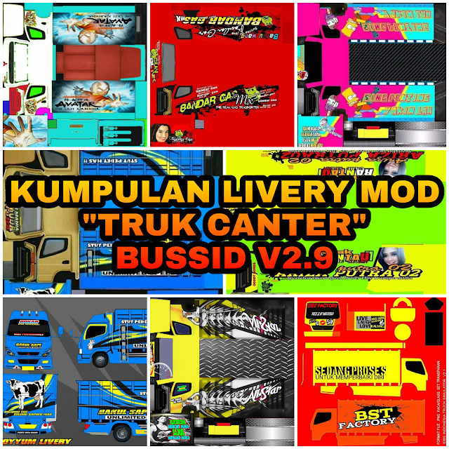 Kumpulan Livery Mod Truk Canter BUSSID V2 9 Terbaru 2019 