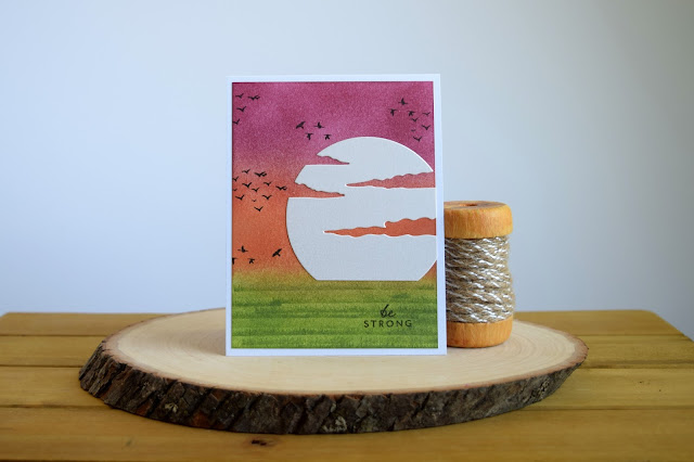 Safari Themed Sunset Card by Jess Crafts using Hero Arts My Monthly Hero June Kit