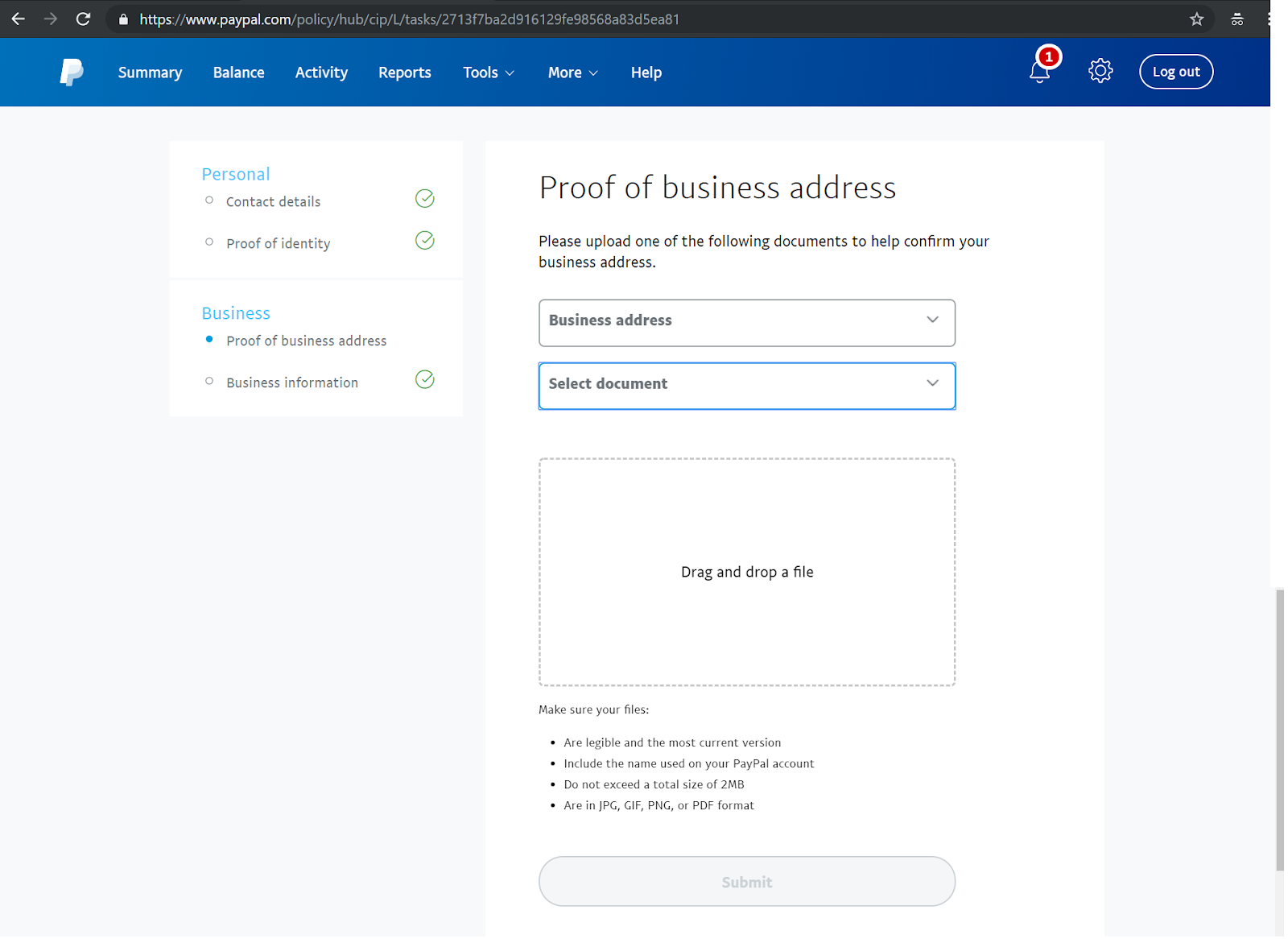 Dropped like a Hatputito PayPal Confirming Identity
