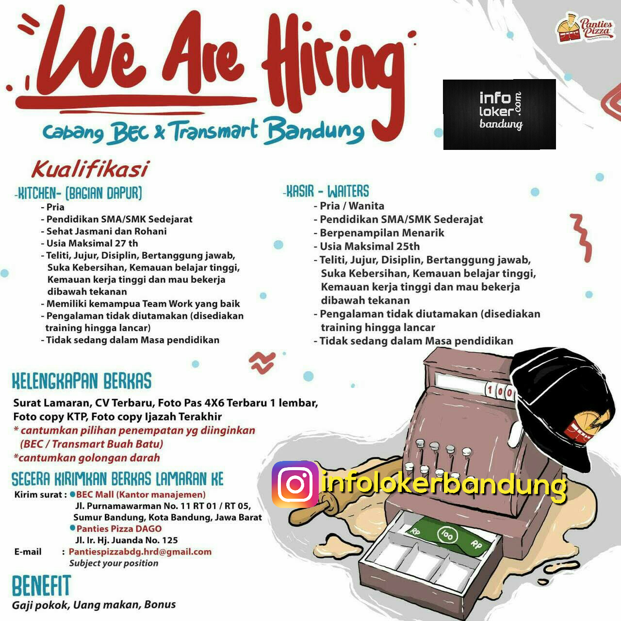 Lowongan Kerja Panties Pizza Bandung April 2017 - Info 