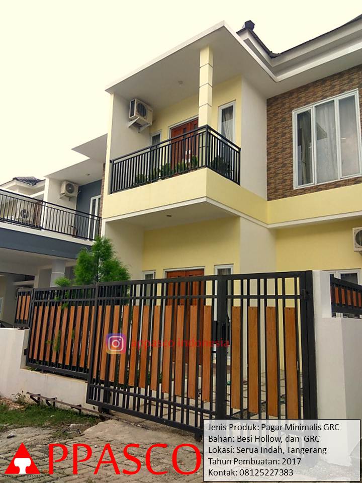 Pagar Minimalis Hollow GRC di Serua Indah Tangerang - Jual Kanopi