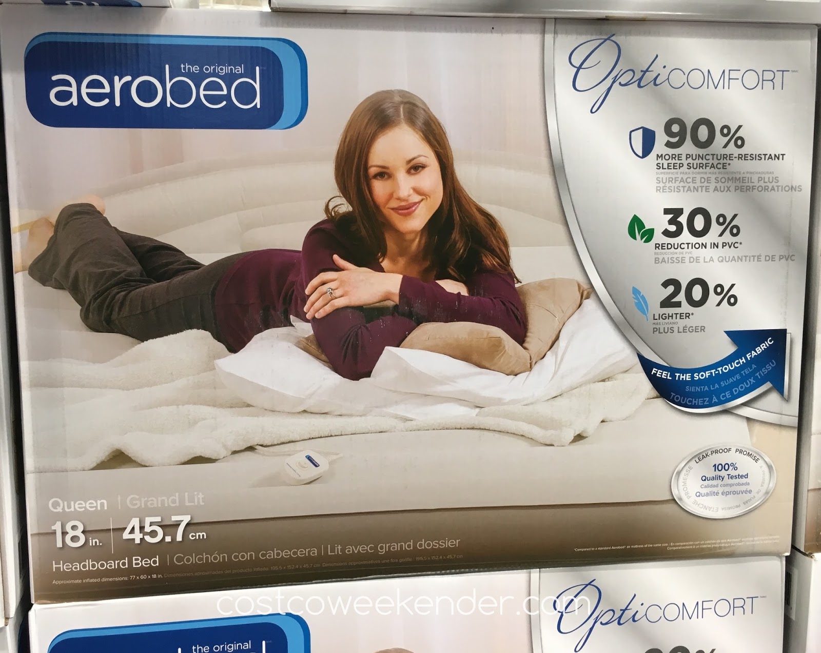 aerobed opticomfort premier queen size inflatable mattress