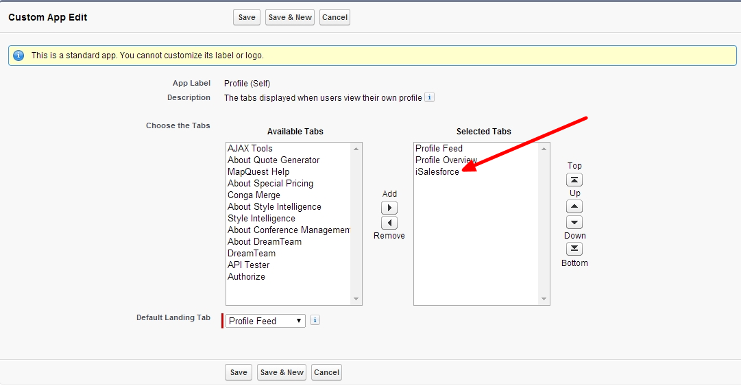 Customize Salesforce Chatter Profile Page