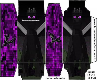Ender Dragon Minecraft: Cajas para Imprimir Gratis. Ender Dragon Minecraft: Cajas para Imprimir Gratis.