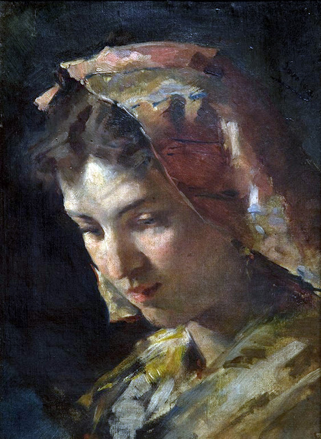 Cabeza de una mujer, Cabeza de Mujer, Joaquín Sorolla Bastida, Retratos de Joaquín Sorolla, Joaquín Sorolla y Bastida, Joaquín Sorolla, Pintor español, Retratista español, Pintores Valencianos