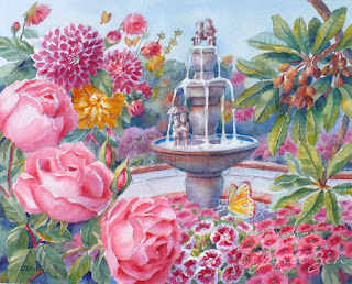 'The Children's Garden' custom watercolor painting 'The Children's Garden' custom watercolor painting