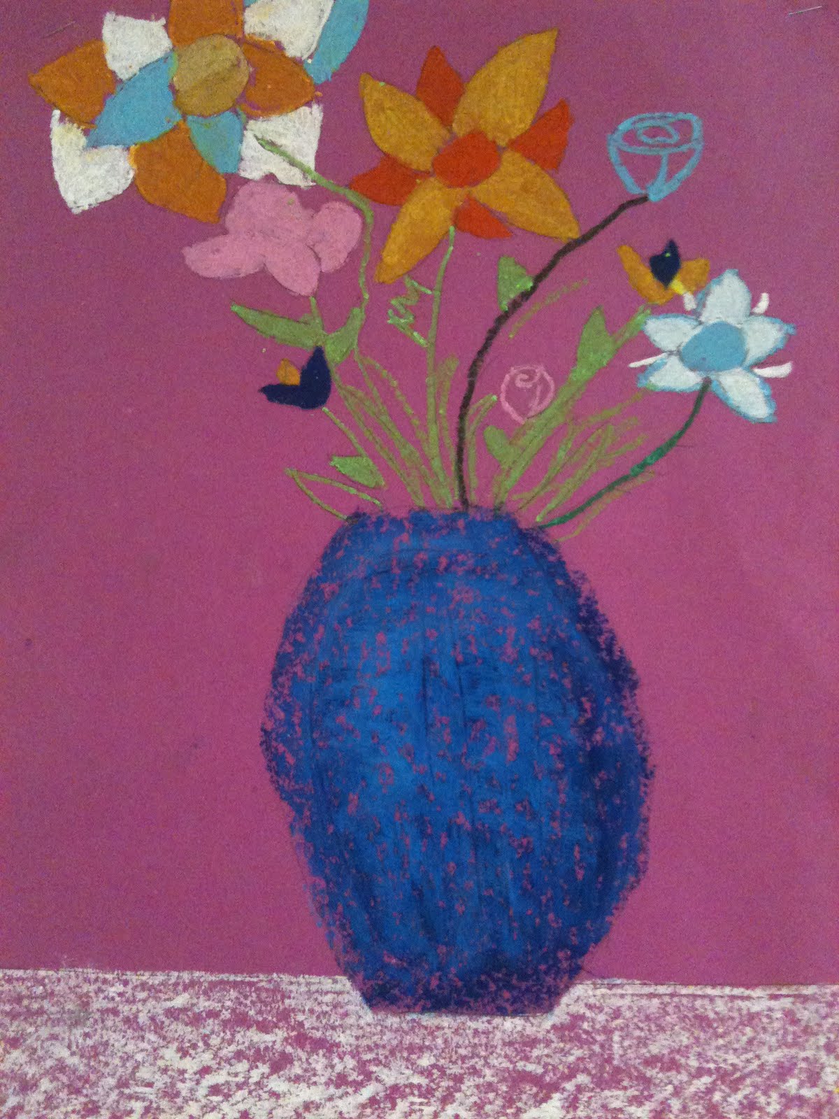 Creating Art: 3rd Grade Flowers in Vases