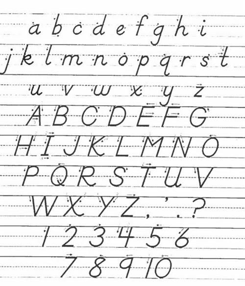 Worksheet Abcd In Handwriting the common is spectacular lost arts of handwriting and spelling perfect our block letters writing on wide lined paper that had a third line in middle to indicate height lower case l