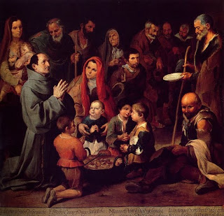 San Diego dando comida a los pobres. 1645. Óleo sobre lienzo. 173 x 183 cm. Academia Bellas Artes de San Fernando