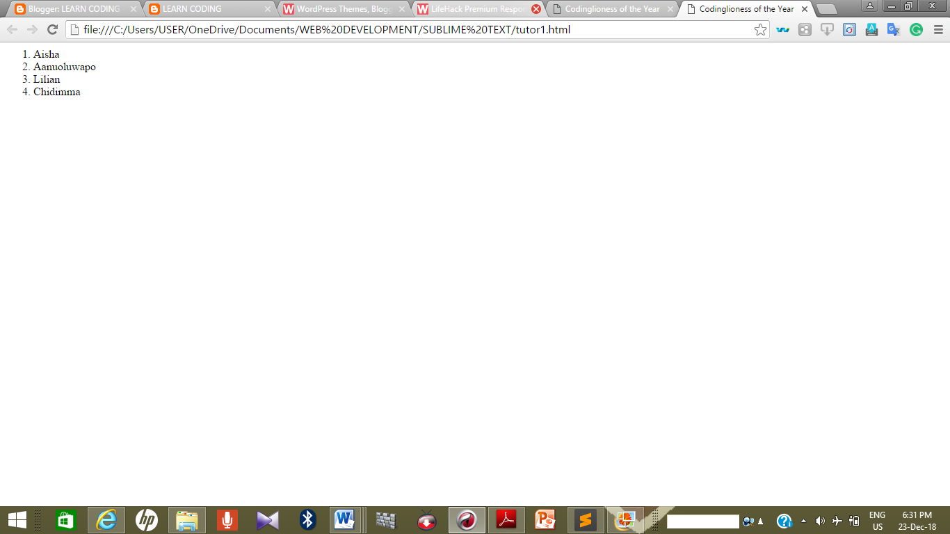 STEP BY STEP GUIDES ON HOW TO CREATE LIST ON A WEB PAGE USING HTML ...