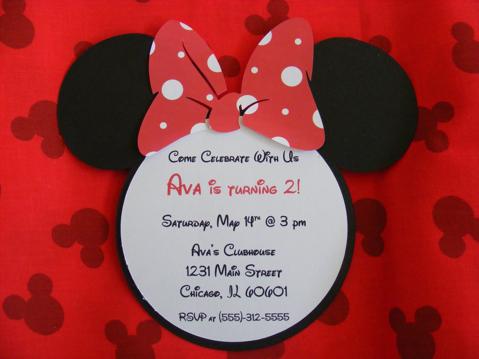 Whimsical Creations by Ann Happy Birthday Minnie Mouse Invitations