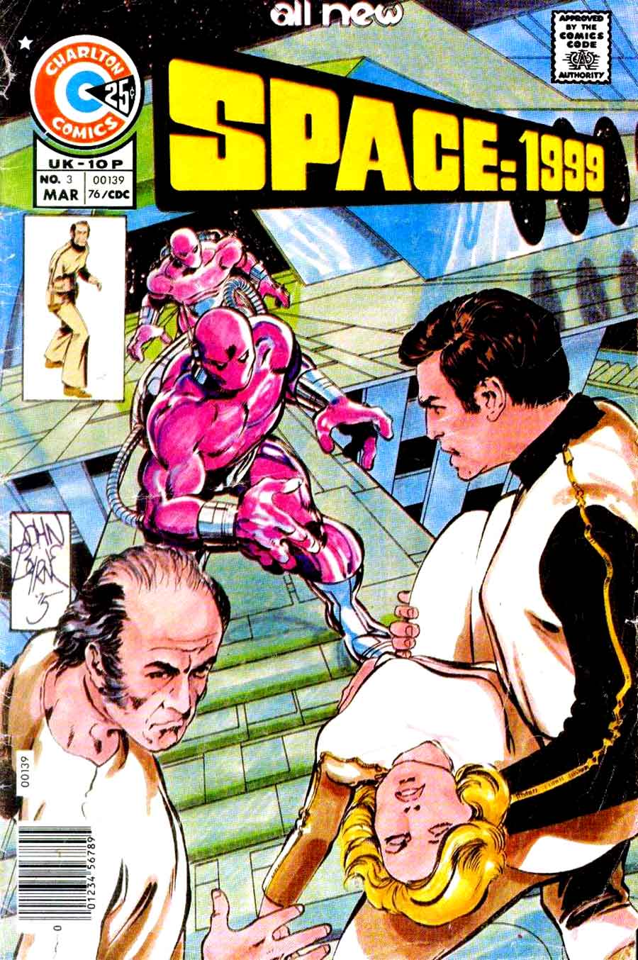 Space 1999 v1 #3 chalrton bronze age comic book cover art by John Byrne Space 1999 v1 #3 chalrton bronze age comic book cover art by John Byrne