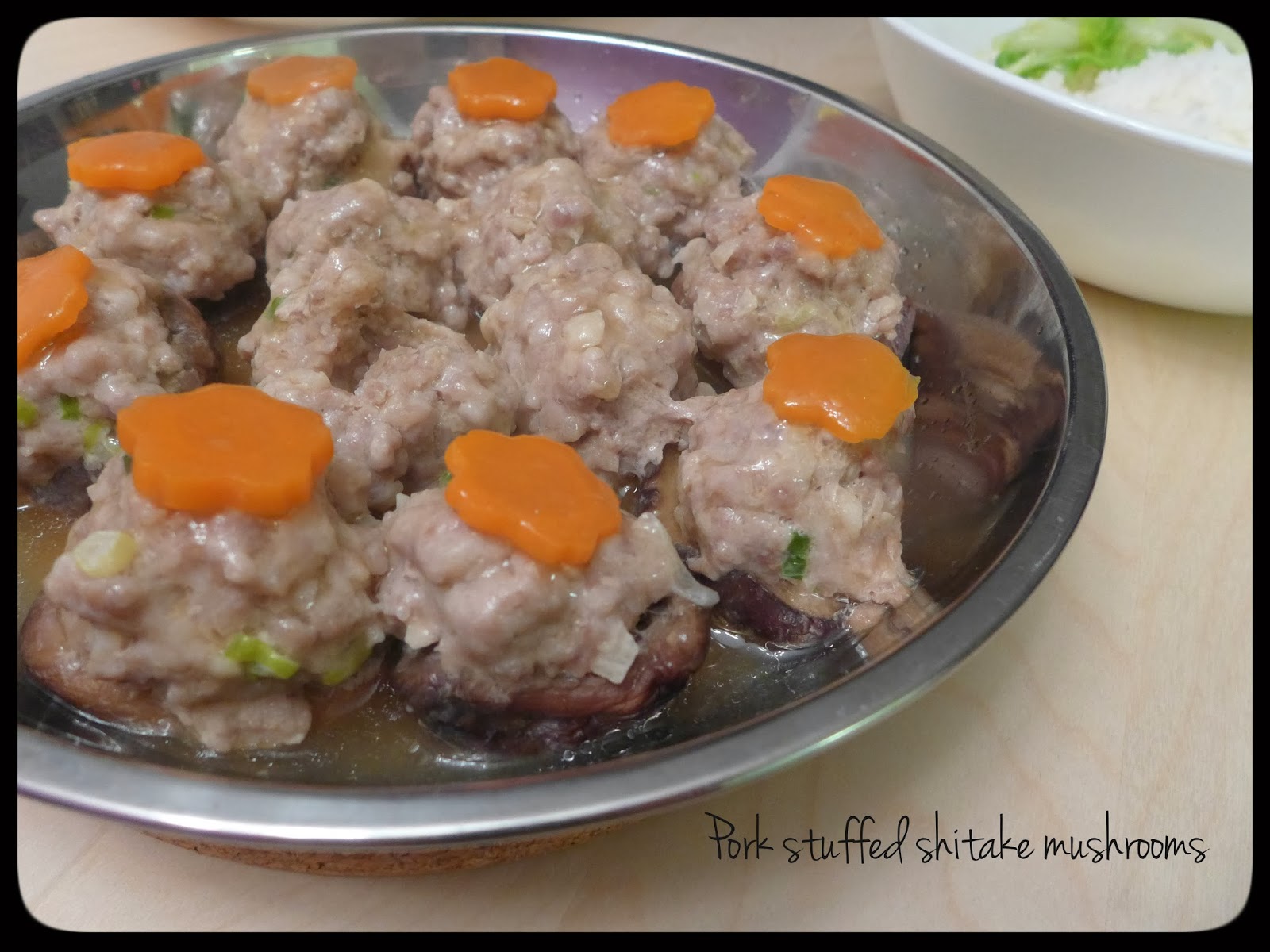 Scribbles in Toronto Minced Pork Stuffed Shitake Mushrooms a simple