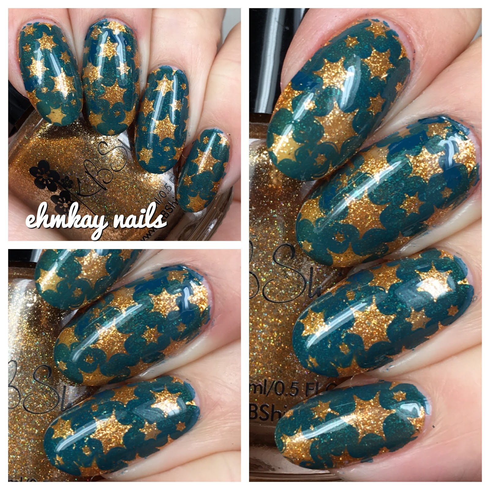 Fault Line Mani with Beauty Big Bang Glow Glitter - ehmkay nails