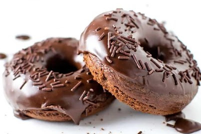 CHOCOLATE CAKE DONUTS WITH NUTELLA GLAZE