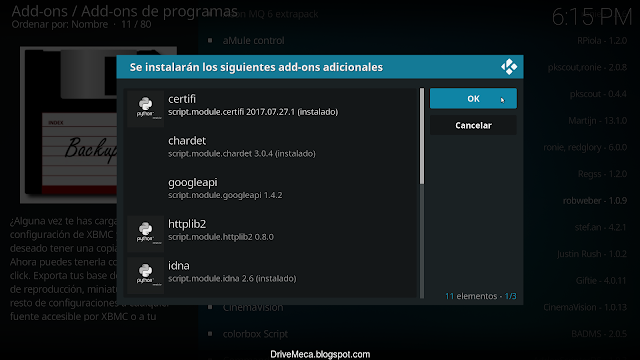 Aceptamos las dependencias dando click a OK Aceptamos las dependencias dando click a OK