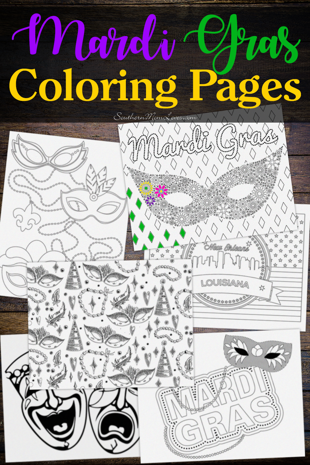 Southern Mom Loves Mardi Gras Adult And Kid Coloring Pages