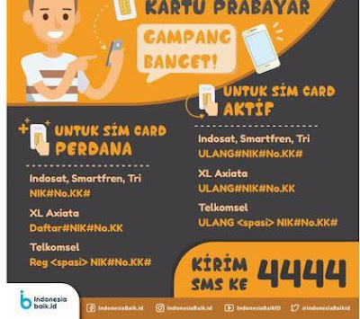 Format SMS Daftar Ulang Telkomsel Simpati Indosat Mentari Im3 XL Smartfren Tri Solusi Gagal Registrasi Simcard 